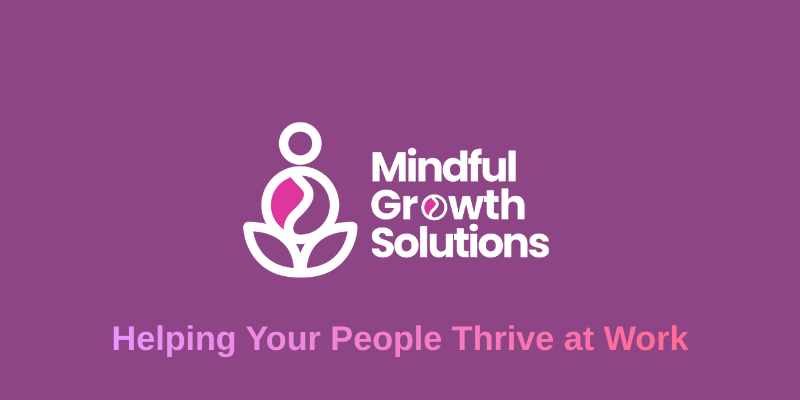 A block including the Mindful Growth Solutions logo and a strapline Helping Your People Thrive