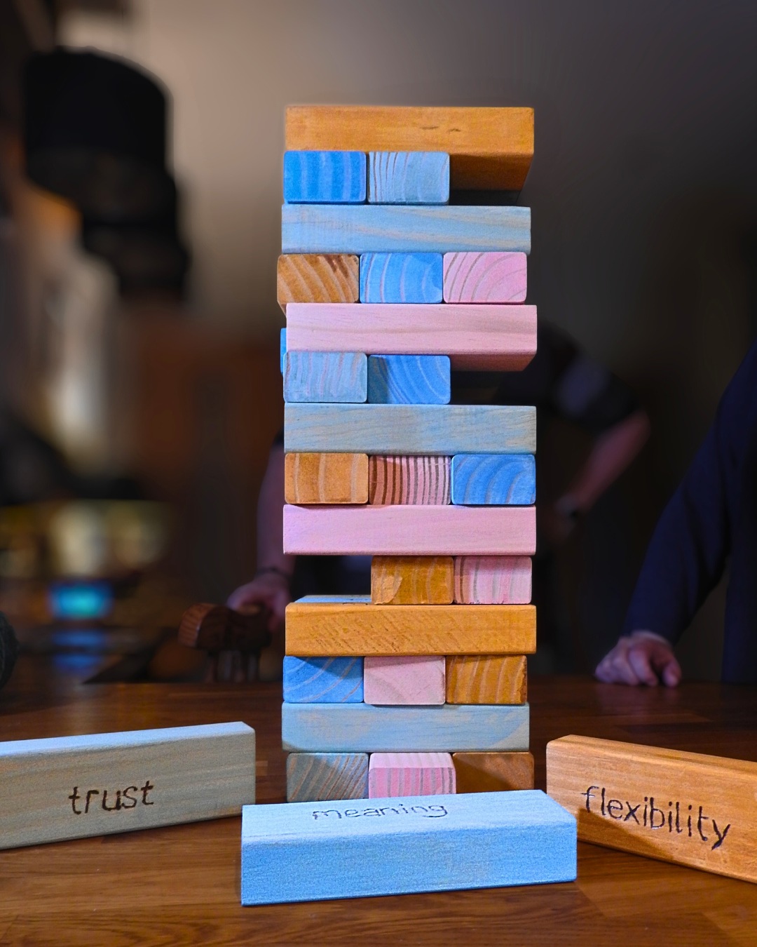 A Jenga game to demonstrate the importance of feelings and emotions in mental health